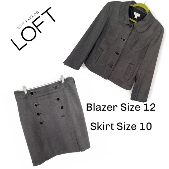 COPY - Ann Taylor Loft Skirt SUIT Dk Navy - 10/12 - Picture 4 of 16